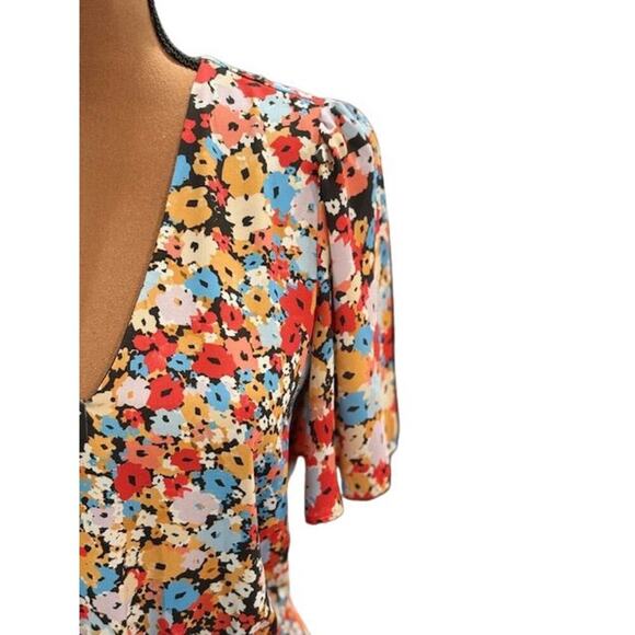 Rebecca Minkoff “Sorcha” Floral Deep-V Mini Dress – Size XS - Picture 4 of 12